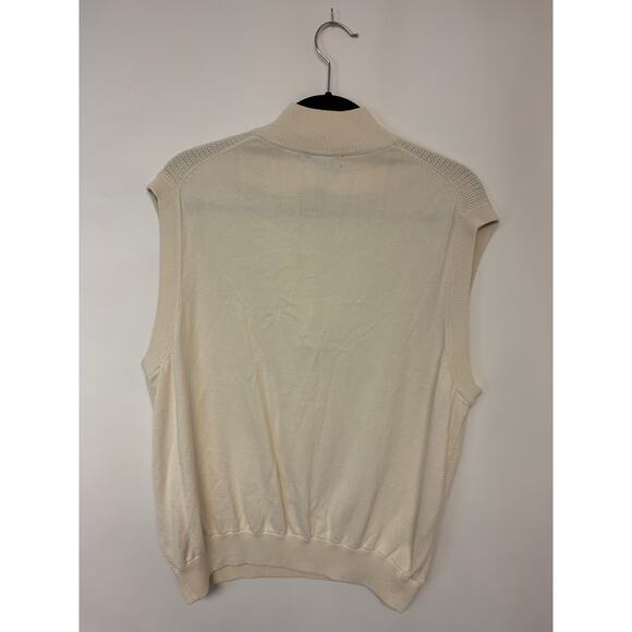 Alan Flusser Mens Vest Size Medium Ivory Golf Sports Normcore Staple Preppy - Picture 4 of 9